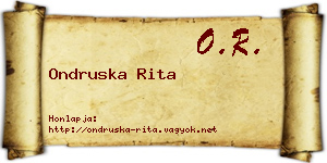 Ondruska Rita névjegykártya