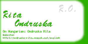 rita ondruska business card